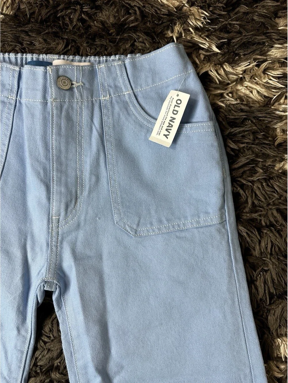 NWT Old Navy High Rise Baggy Wide Leg Pants Light Blue Girls Size Large 10 Plus